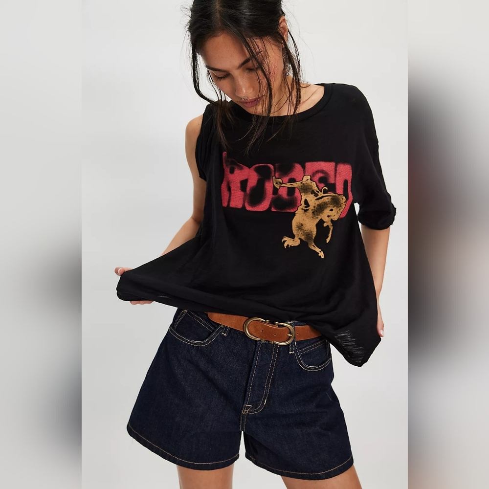 NWT Free People X Ragabond Collab Western Rodeo Tee 100% Organic Cotton, XS 🌙